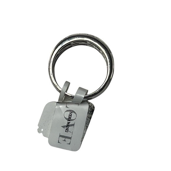 Vera Wang Men's 1/20 CT. T.W. Diamond Four Stone Wedding Band in 14K White Gold - Picture 5 of 14